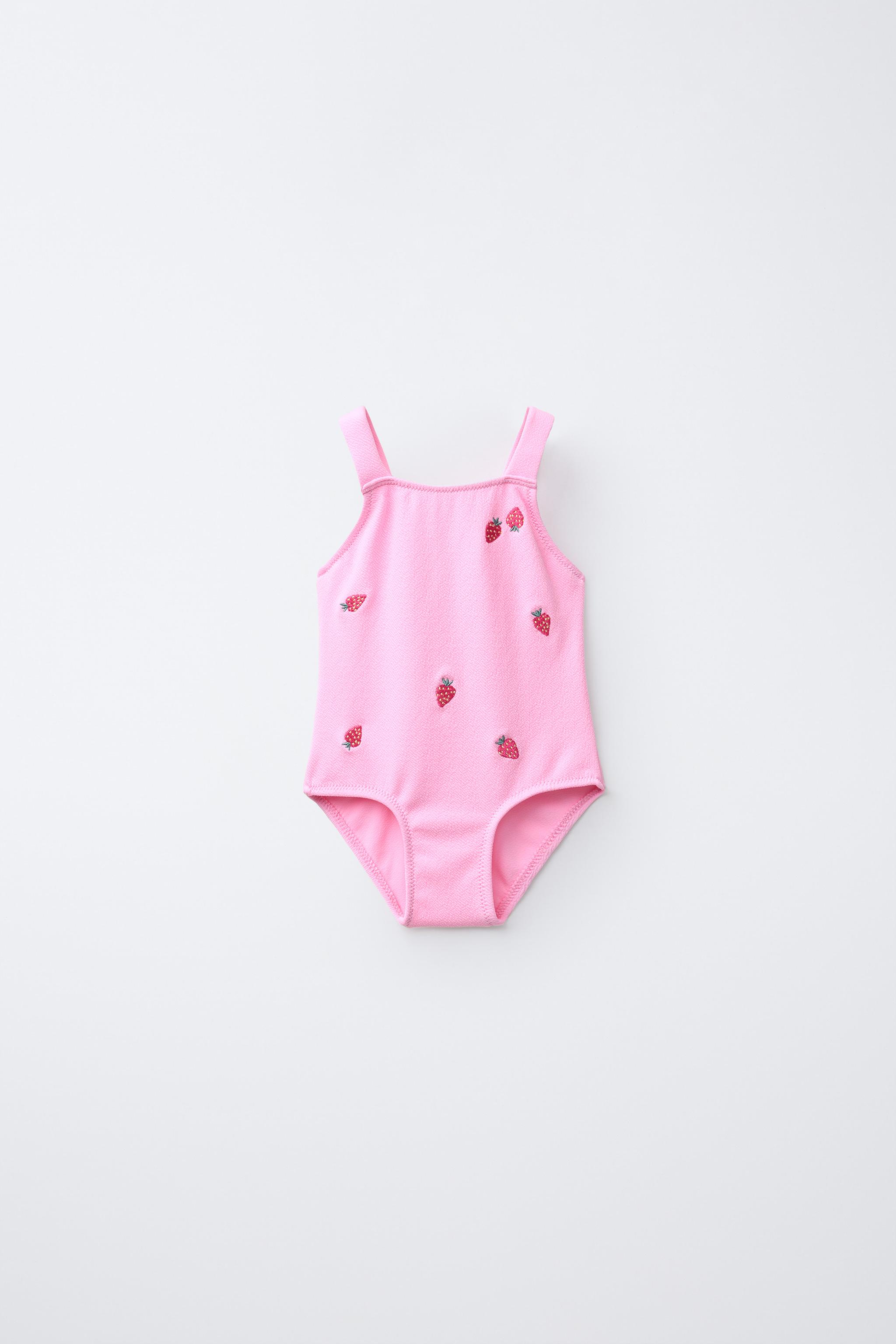 2-6 YEARS / EMBROIDERED STRAWBERRY ONE-PIECE SWIMSUIT